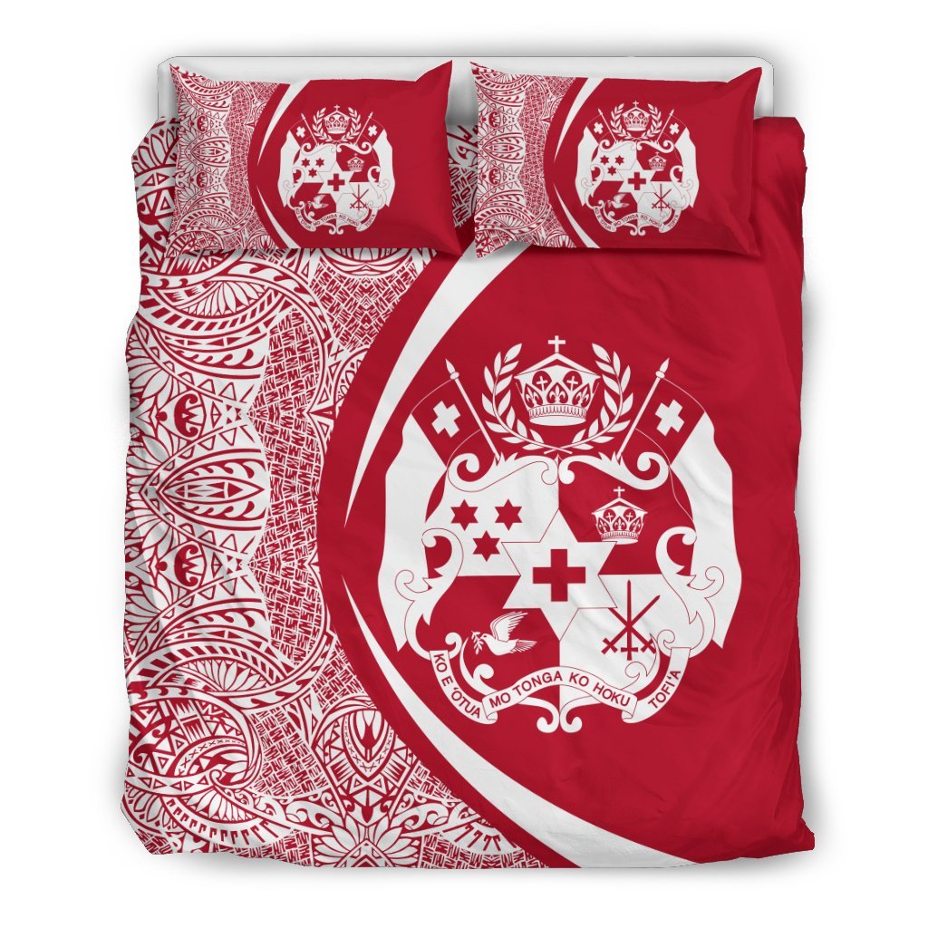 Tonga Coat Of Arms Polynesian Bedding Set - Circle Style 03 - Vibe Hoodie Shop