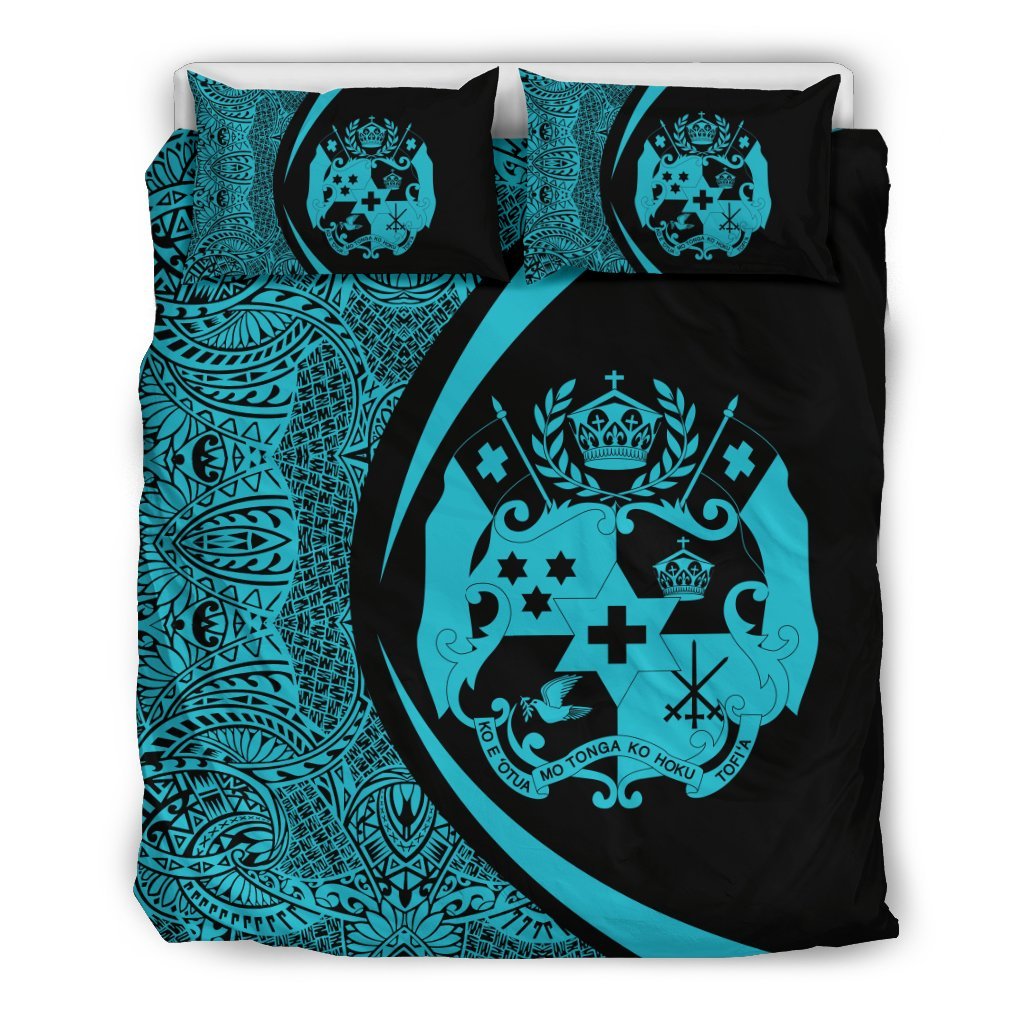 Tonga Coat Of Arms Polynesian Bedding Set - Circle Style 04 - Vibe Hoodie Shop