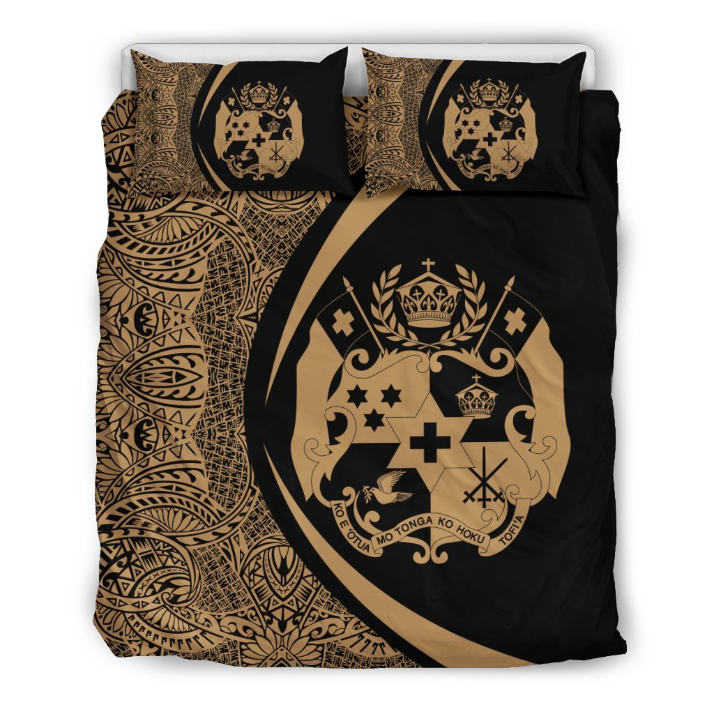 Tonga Coat Of Arms Polynesian Bedding Set - Circle Style 07 - Vibe Hoodie Shop