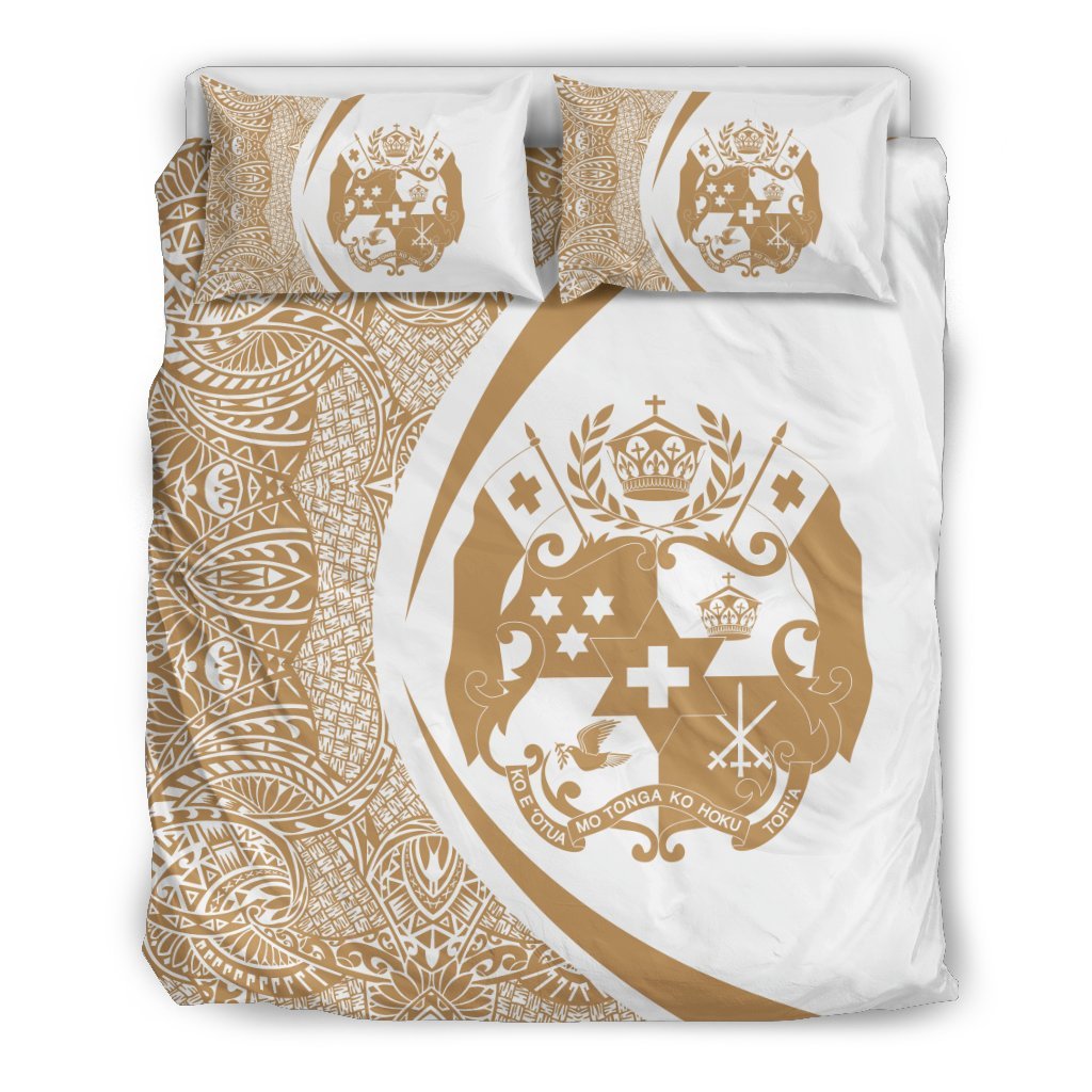 Tonga Coat Of Arms Polynesian Bedding Set - Circle Style 08 - Vibe Hoodie Shop