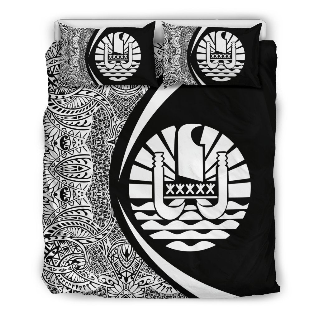 Tahiti Coat Of Arms Polynesian Bedding Set - Circle Style 02 - Vibe Hoodie Shop