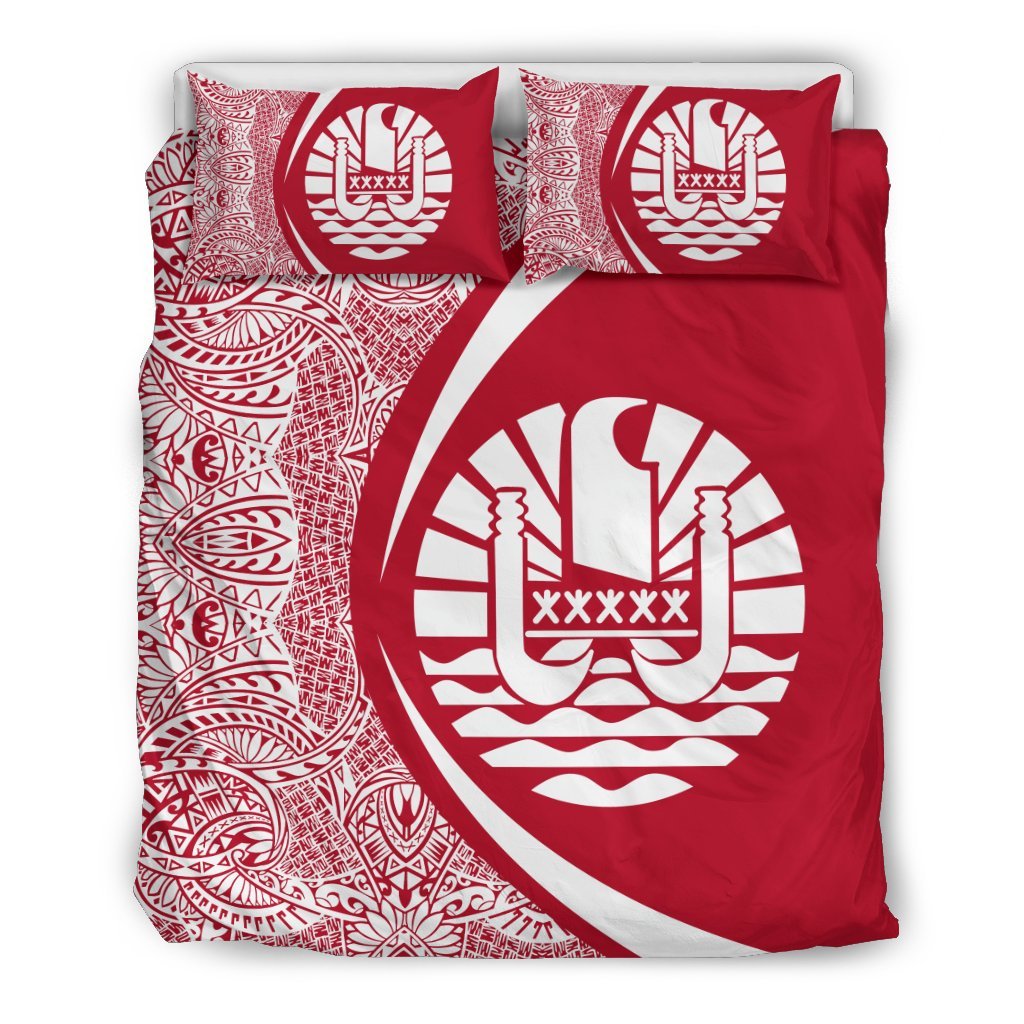 Tahiti Coat Of Arms Polynesian Bedding Set - Circle Style 04 - Vibe Hoodie Shop