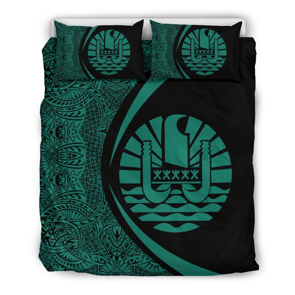 Tahiti Coat Of Arms Polynesian Bedding Set - Circle Style 07 - Vibe Hoodie Shop