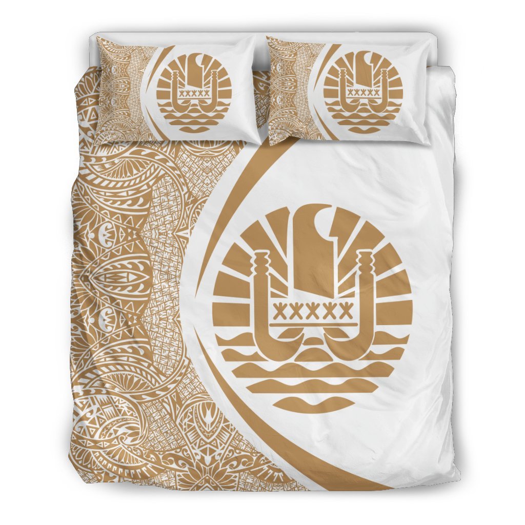 Tahiti Coat Of Arms Polynesian Bedding Set - Circle Style 09 - Vibe Hoodie Shop