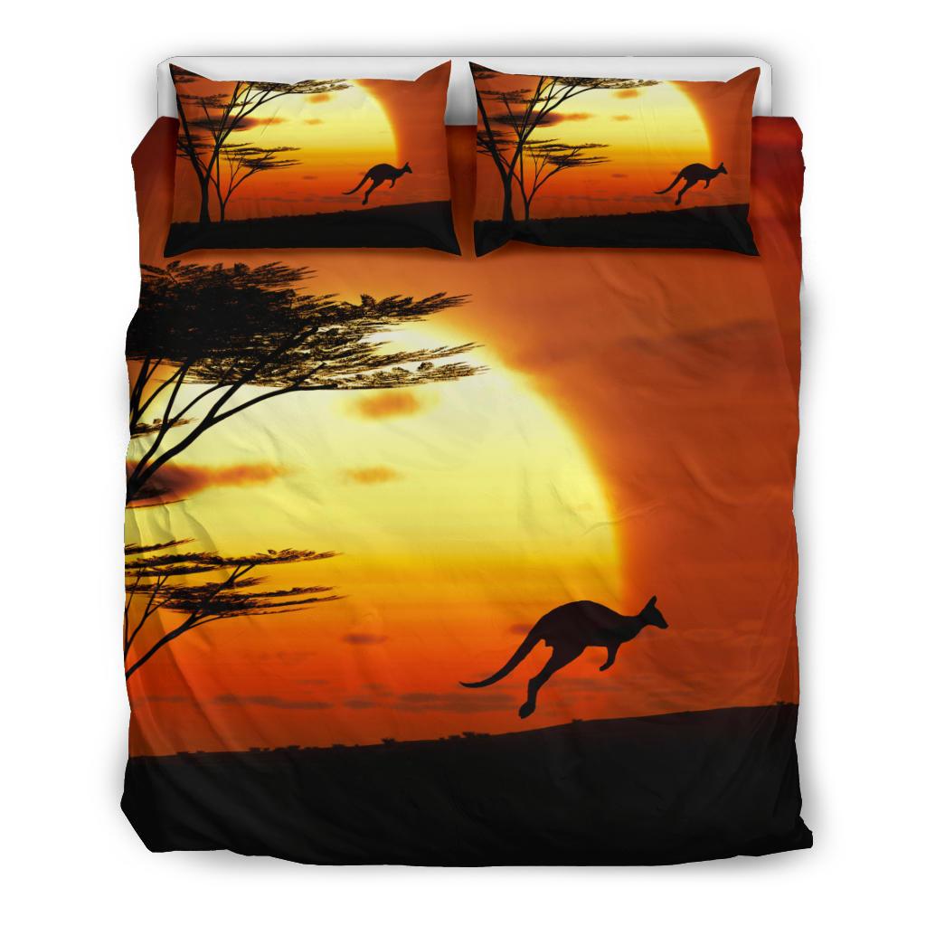 Bedding Sets - Kangaroo Bed Sets Sunset Ver01 - Vibe Hoodie Shop