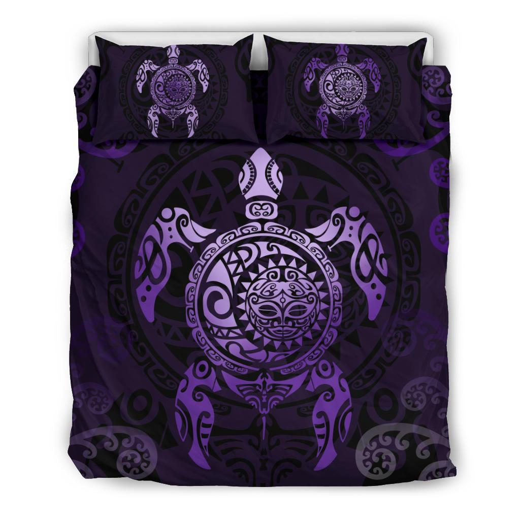 Maori Turtle Bedding Set Violet - Vibe Hoodie Shop
