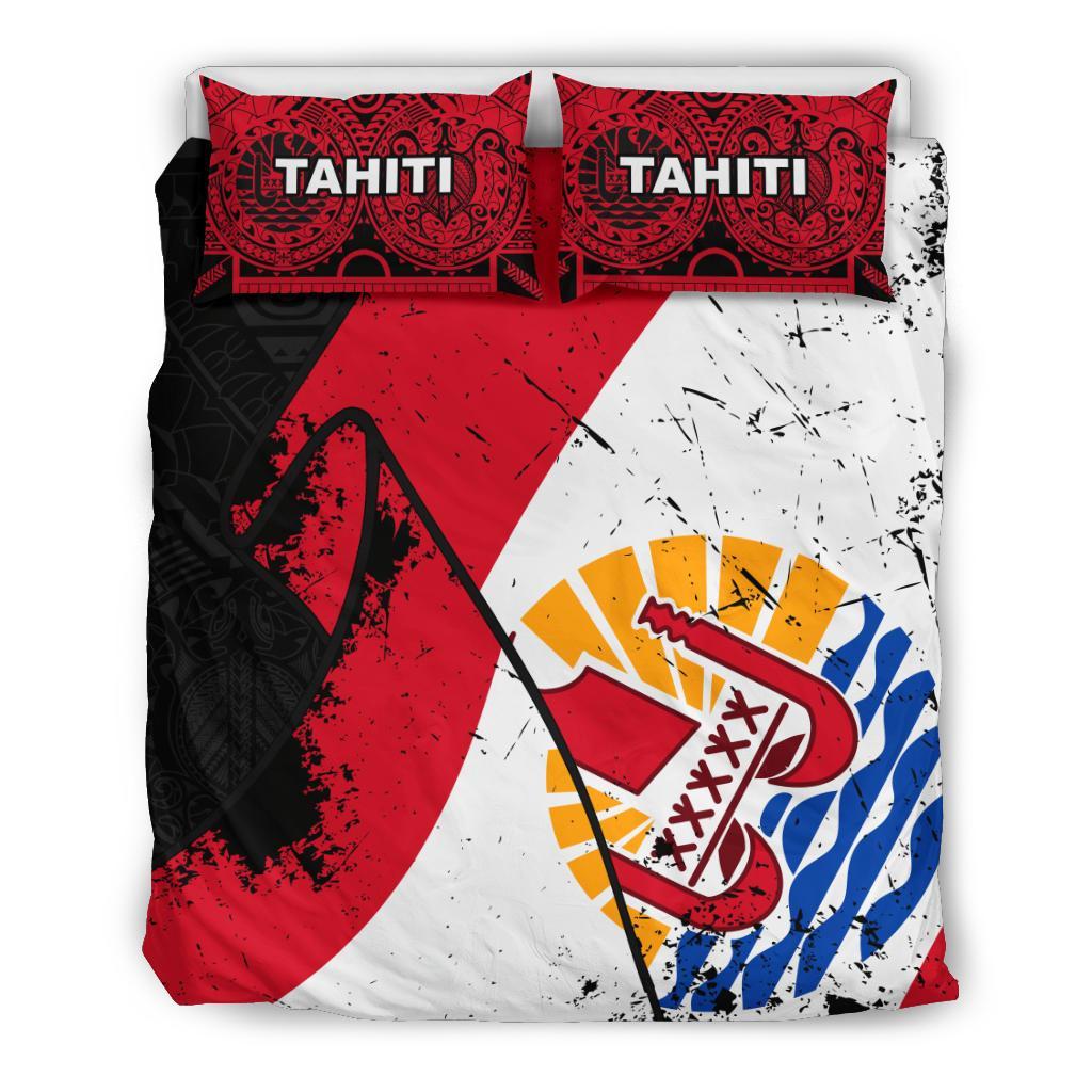 Tahiti Special Grunge Flag Bedding Set - Vibe Hoodie Shop