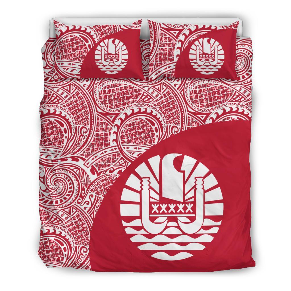 Tahiti Polynesian Bedding Sets Coat Of Arms - Wave Style - Vibe Hoodie Shop