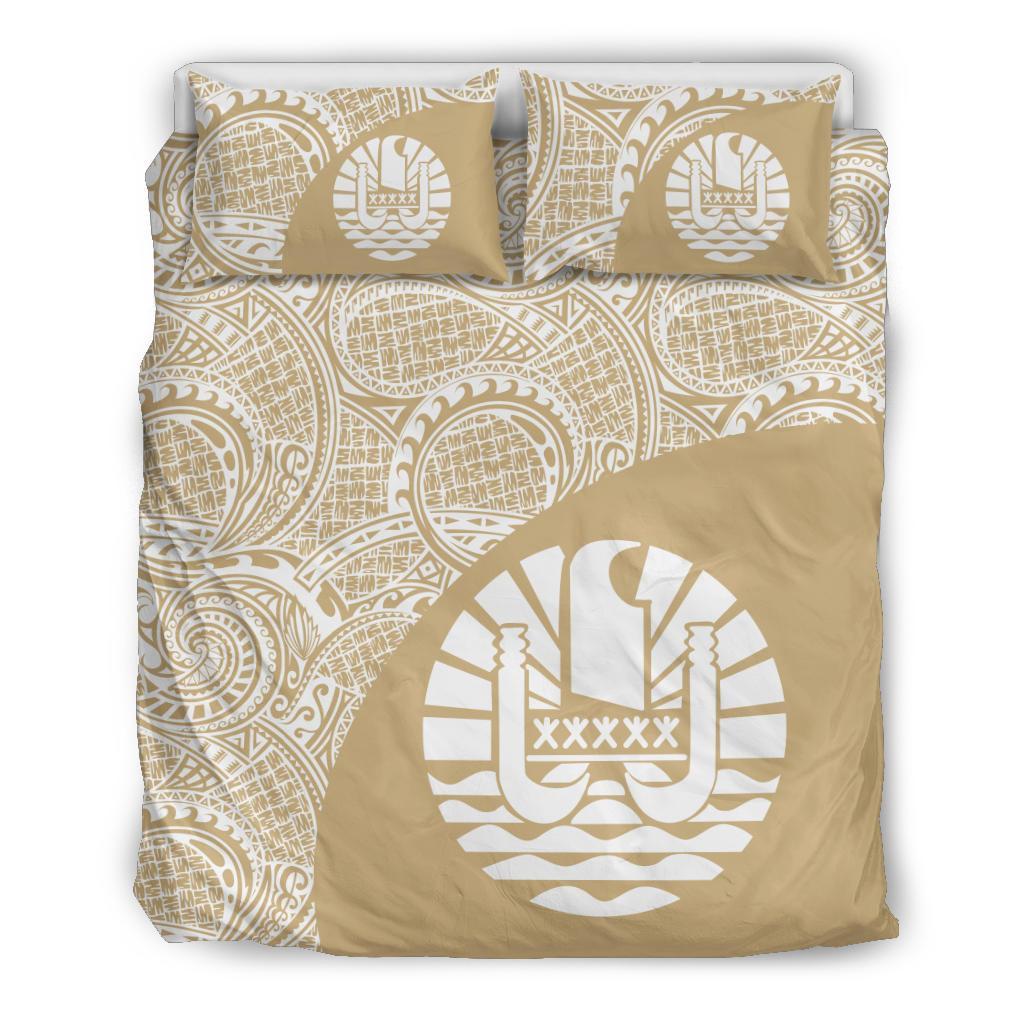 Tahiti Polynesian Bedding Sets Coat Of Arms - Wave Style 2 - Vibe Hoodie Shop