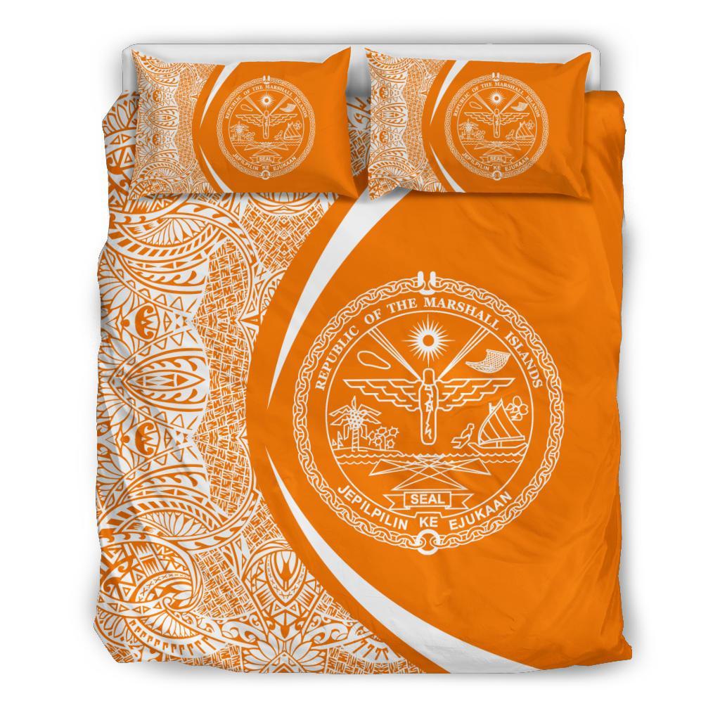 Marshall Islands Coat Of Arms Polynesian Bedding Set - Circle Style 04 - Vibe Hoodie Shop