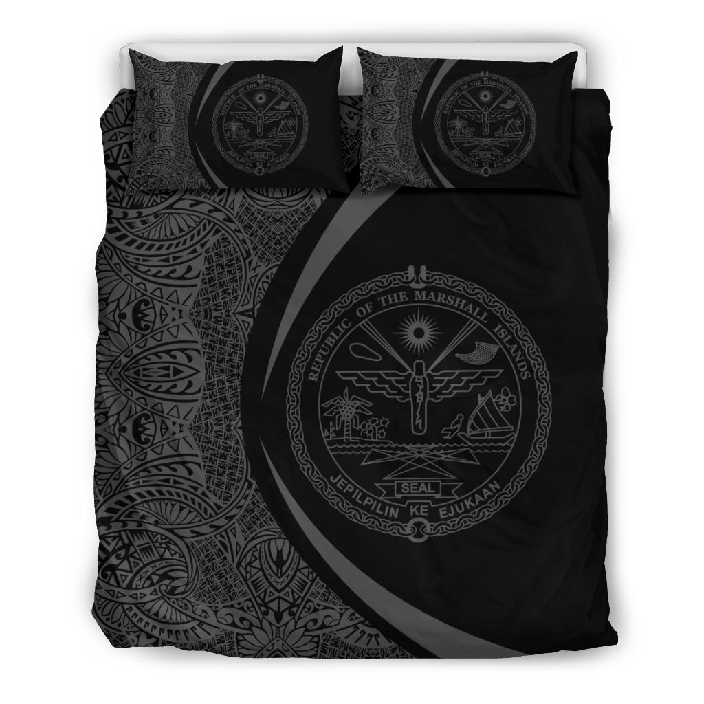 Marshall Islands Coat Of Arms Polynesian Bedding Set - Circle Style 07 - Vibe Hoodie Shop