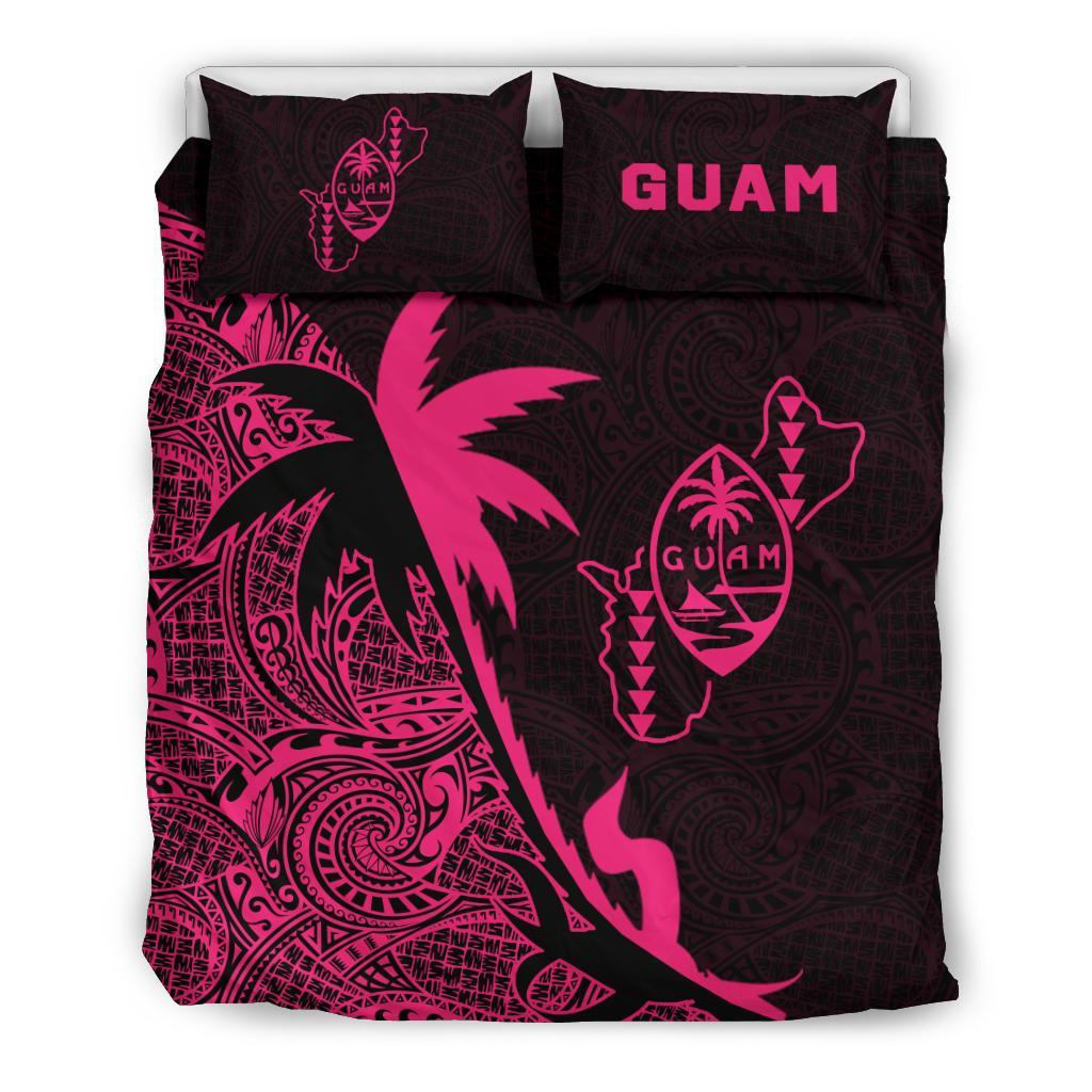 Guam Coconut Tree Bedding Set Pink - Vibe Hoodie Shop