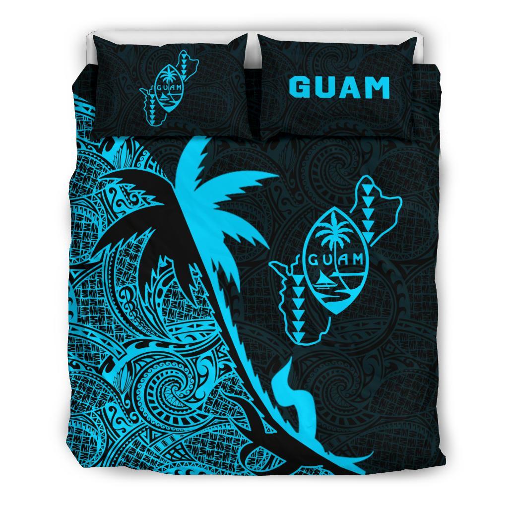 Guam Coconut Tree Bedding Set Blue - Vibe Hoodie Shop