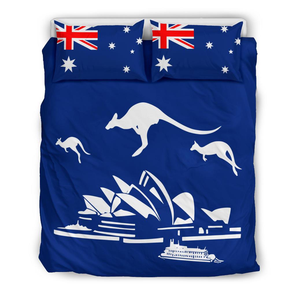 Bedding Sets - Sydney Opera Bed Aus Flag Kangaroo Southern Cross Sets - Vibe Hoodie Shop