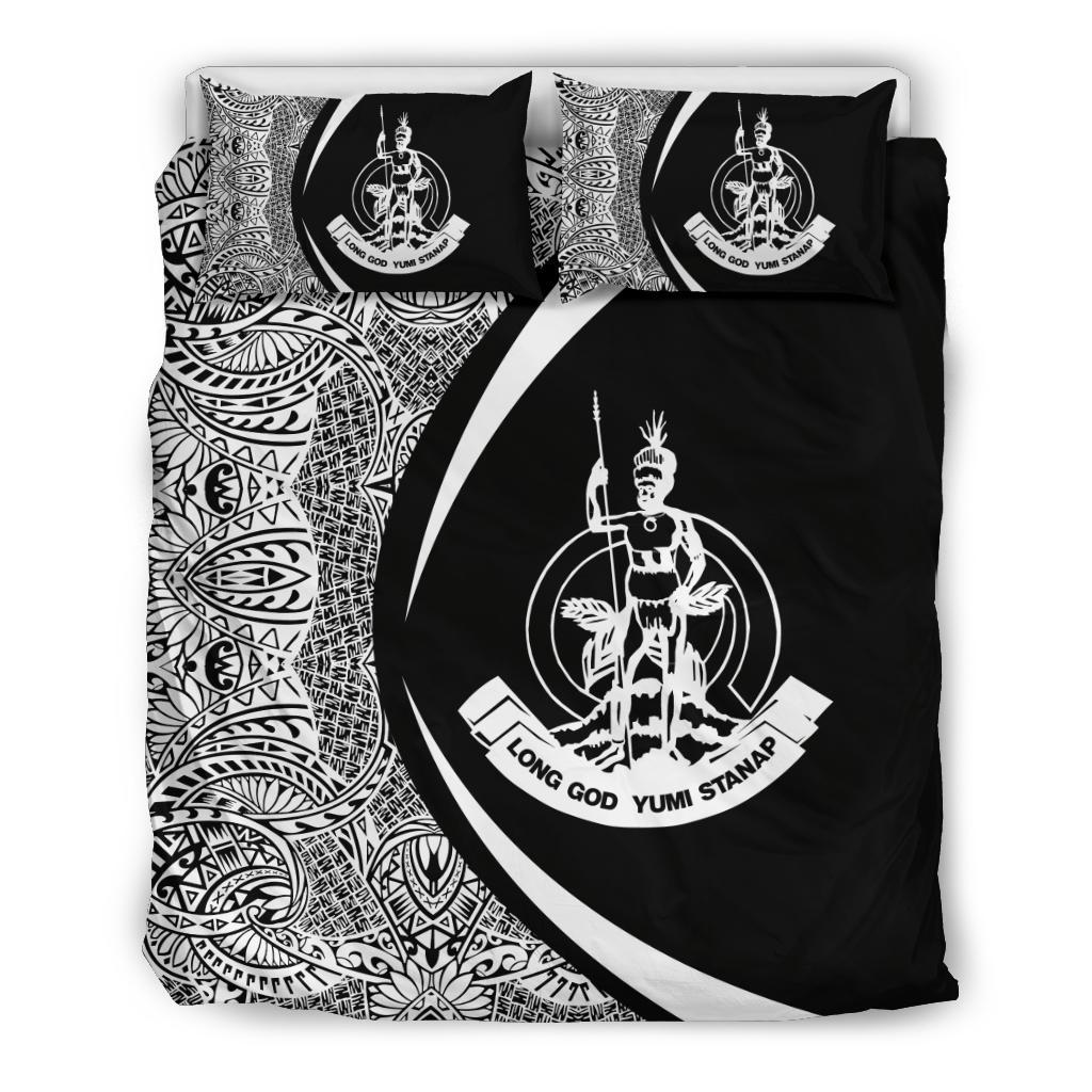 Vanuatu Coat Of Arms Polynesian Bedding Set - Circle Style 03 - Vibe Hoodie Shop