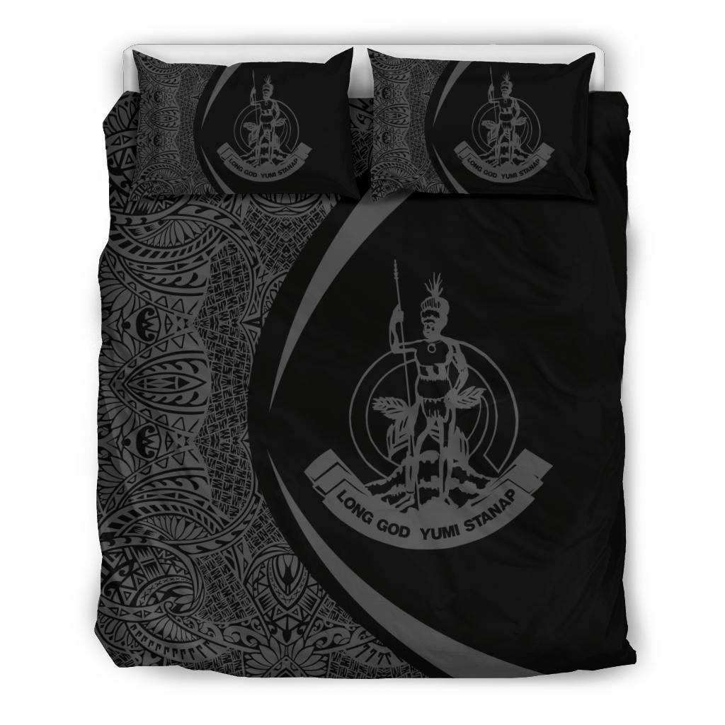 Vanuatu Coat Of Arms Polynesian Bedding Set - Circle Style 04 - Vibe Hoodie Shop