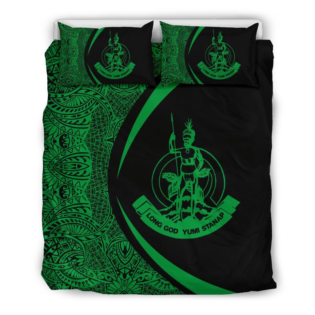 Vanuatu Coat Of Arms Polynesian Bedding Set - Circle Style 05 - Vibe Hoodie Shop