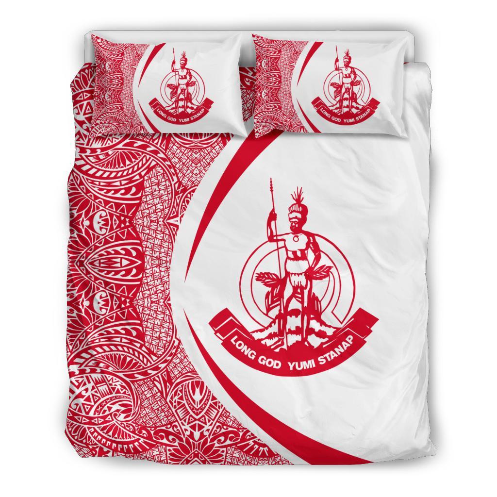 Vanuatu Coat Of Arms Polynesian Bedding Set - Circle Style 06 - Vibe Hoodie Shop