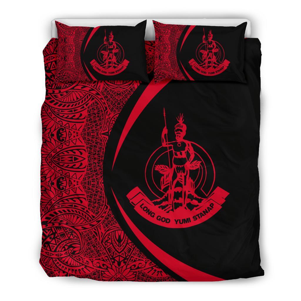 Vanuatu Coat Of Arms Polynesian Bedding Set - Circle Style 07 - Vibe Hoodie Shop