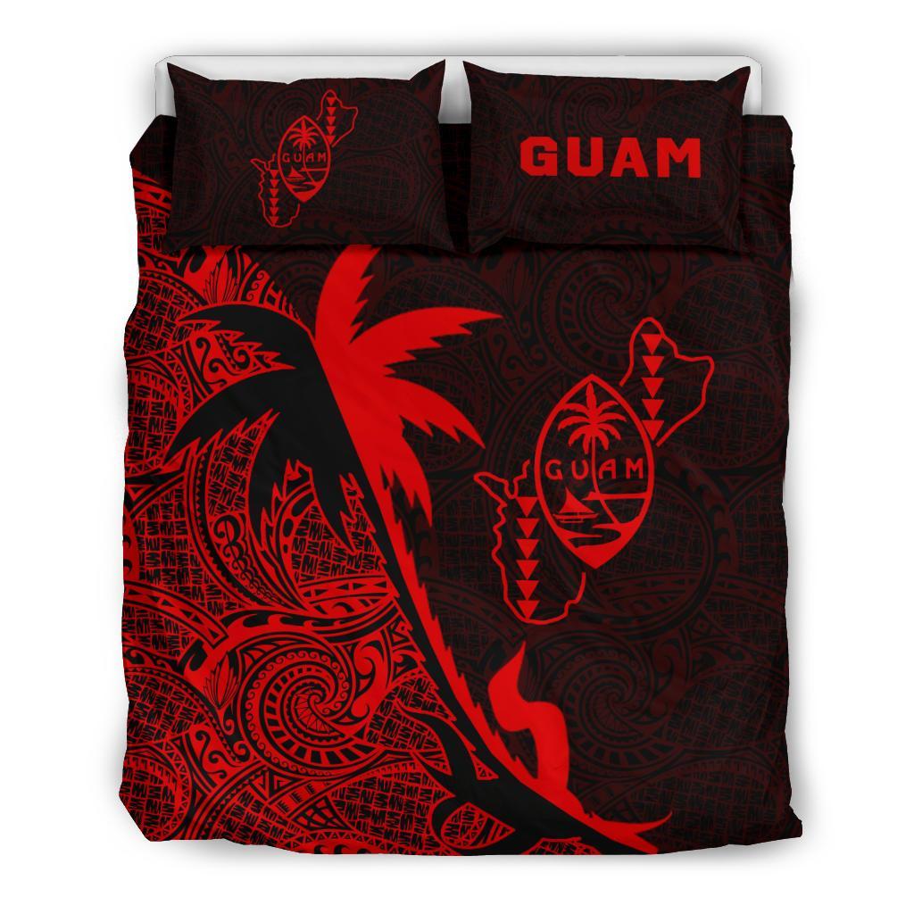 Guam Coconut Tree Bedding Set Red - Vibe Hoodie Shop