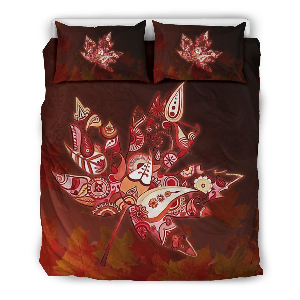 Canada Maple Leaf Abstract Bedding Set - Vibe Hoodie Shop