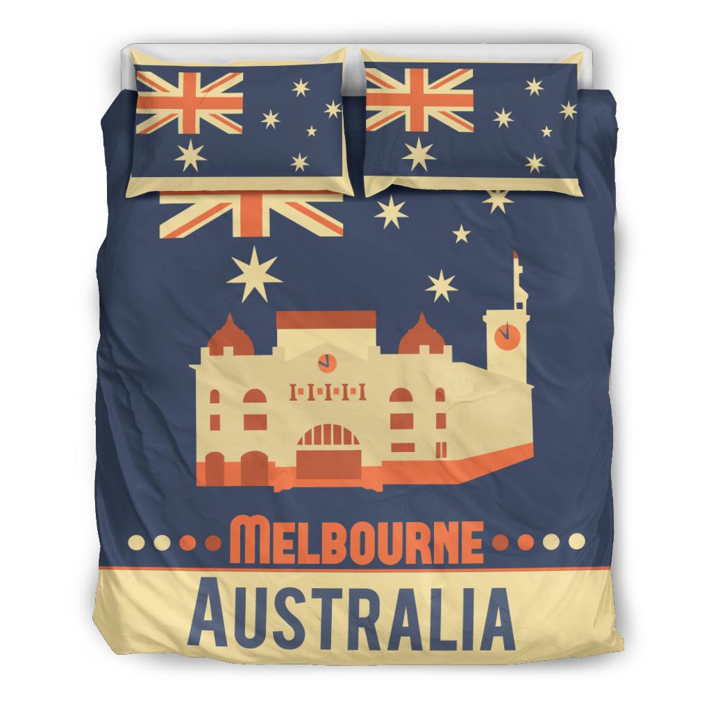 Bedding Sets - Melbourne Bed St Patrick Aus Flag Vintage Sets - Vibe Hoodie Shop