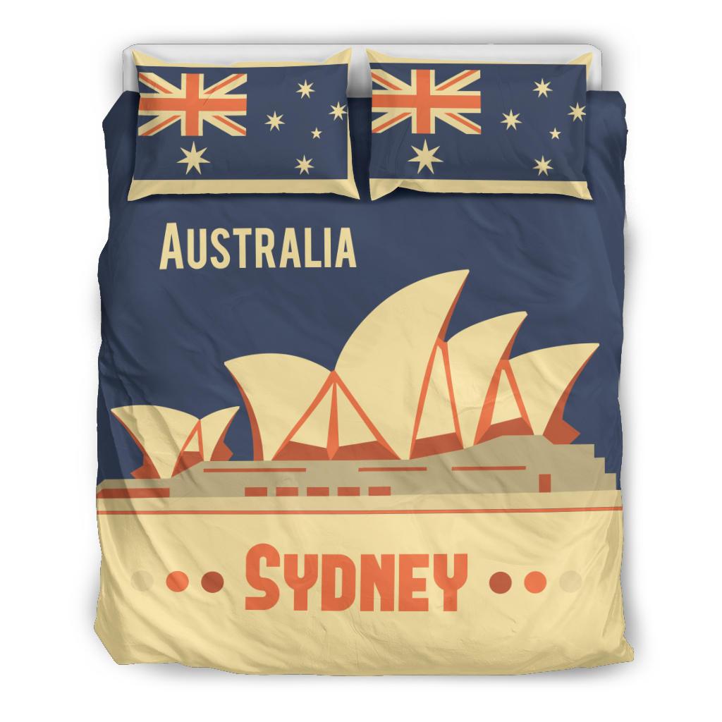 Bedding Sets - Sydney Bed Aus Flag Vintage Sydney Opera Sets - Vibe Hoodie Shop