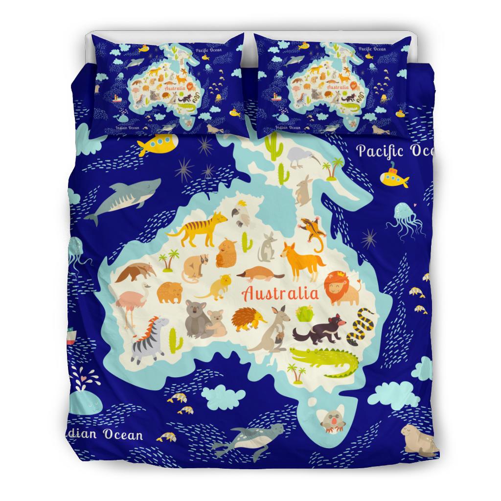 Bedding Sets - Australia Map Bed Animals Symbol Sets Ver01 - Vibe Hoodie Shop