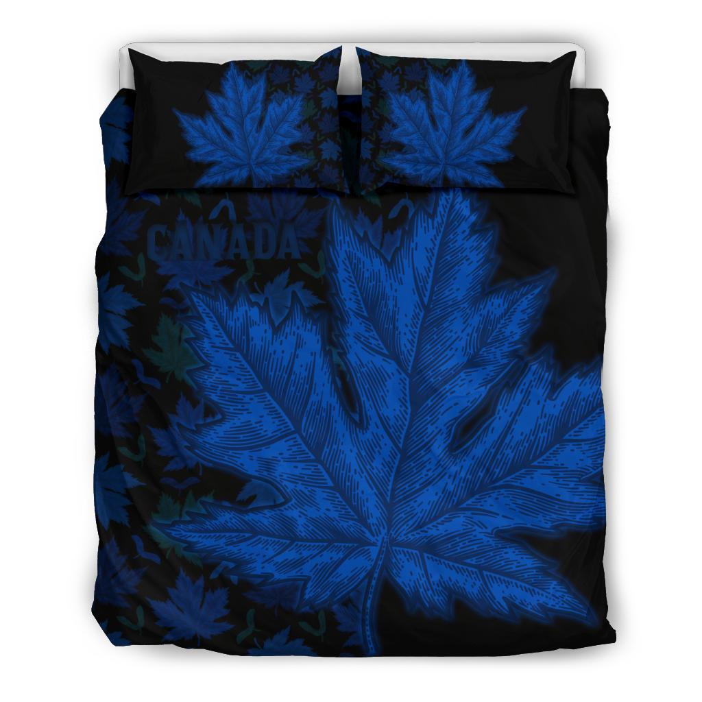 Canada Highlight Maple Leaf Bedding Set Blue Edition - Vibe Hoodie Shop