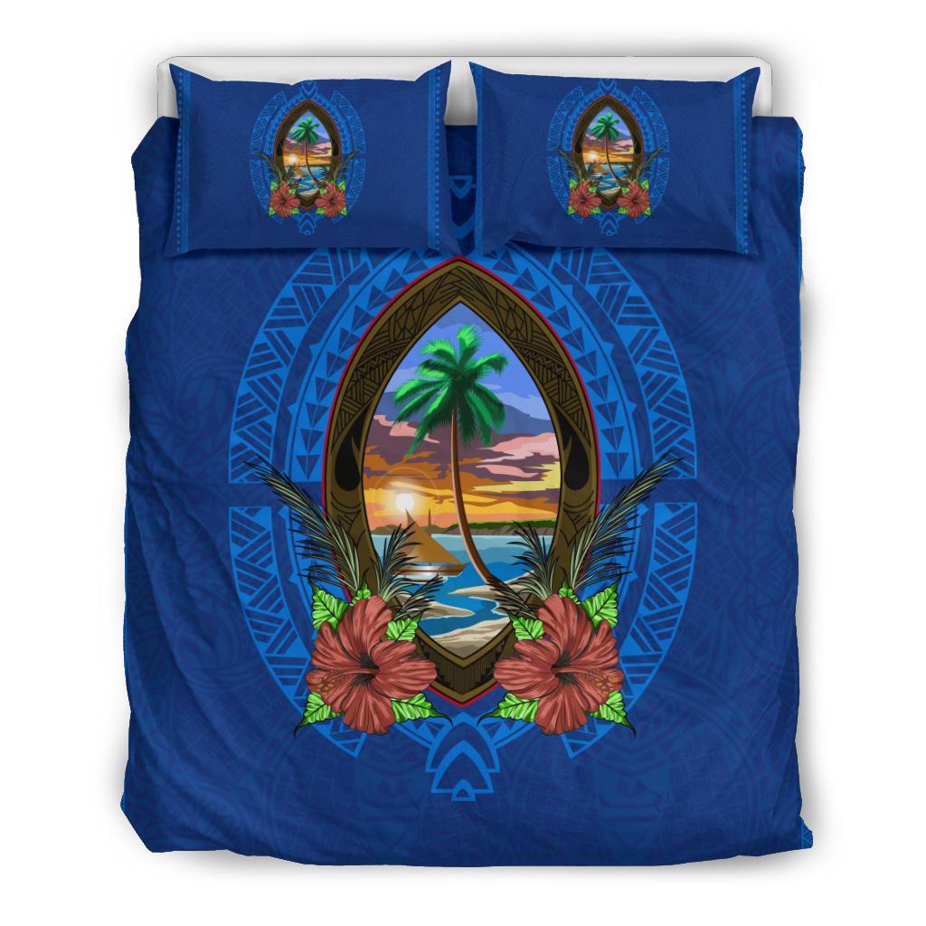 Guam Coat Of Arms Polynesian Bedding Set - Vibe Hoodie Shop