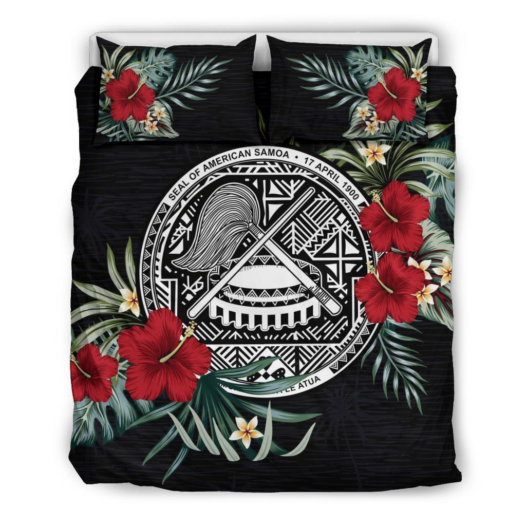 American Samoa Hibiscus Coat Of Arms Bedding Set - Vibe Hoodie Shop