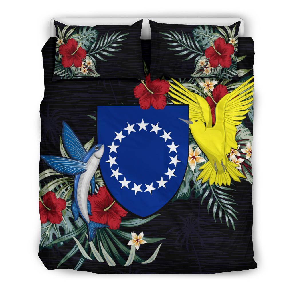 Cook Islands Hibiscus Coat Of Arms Bedding Set - Vibe Hoodie Shop