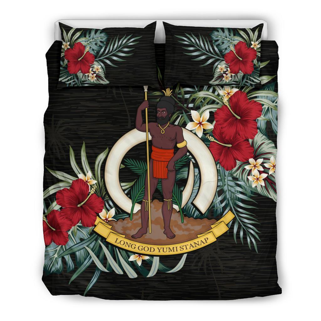 Vanuatu Hibiscus Coat Of Arms Bedding Set - Vibe Hoodie Shop