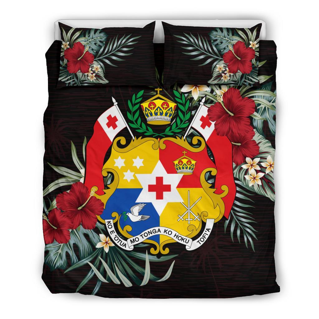 Tonga Hibiscus Coat Of Arms Bedding Set - Vibe Hoodie Shop