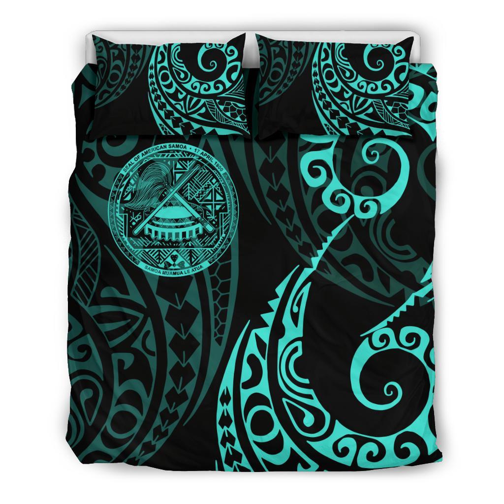 American Samoa Polynesian Bedding Set - Tattoo Style 07 - Vibe Hoodie Shop