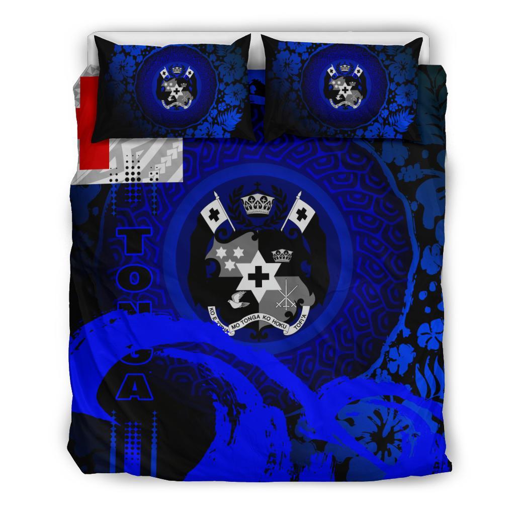 Tonga Bedding Set - Hibiscus And Wave Blue - Vibe Hoodie Shop