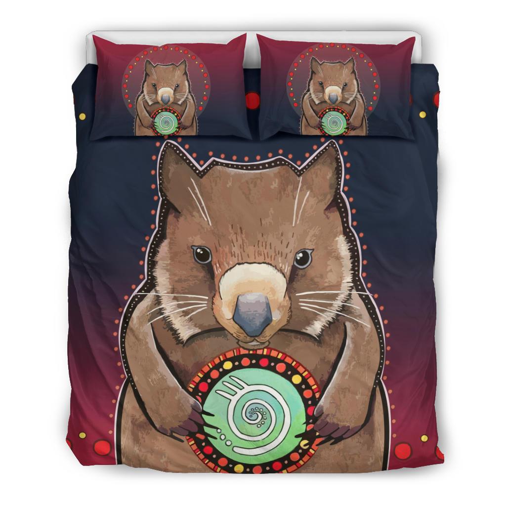 Aboriginal Bedding Sets, Wombat Circle Patterns Drawing Painting - Vibe Hoodie Shop