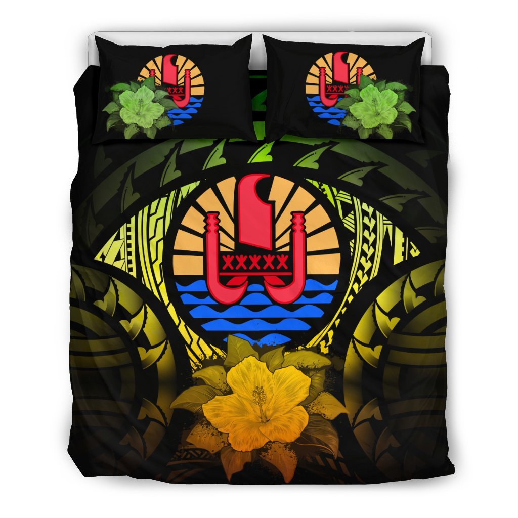 Tahiti Reggae Hibiscus Bedding Set - Vibe Hoodie Shop