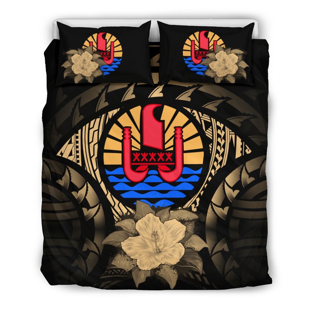 Tahiti Gold Hibiscus Bedding Set - Vibe Hoodie Shop