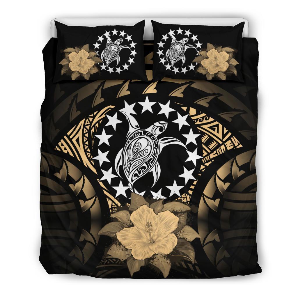 Cook Islands Gold Hibiscus Bedding Set - Vibe Hoodie Shop