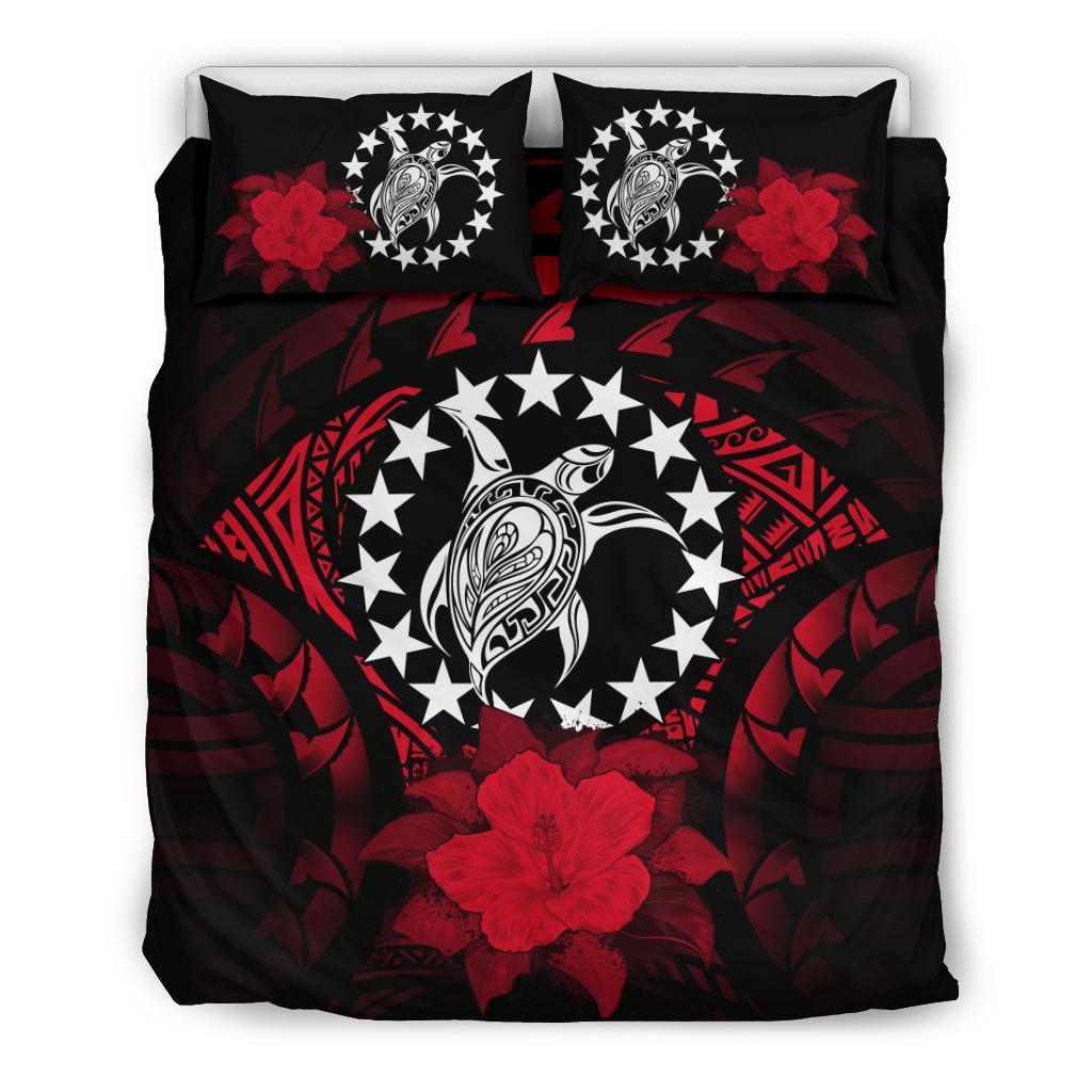 Cook Islands Red Hibiscus Bedding Set - Vibe Hoodie Shop