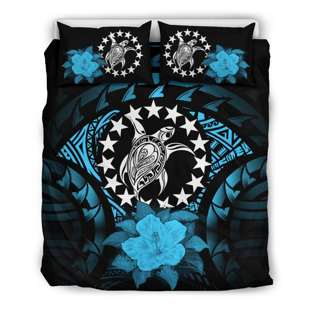 Cook Islands Turquoise Hibiscus Bedding Set - Vibe Hoodie Shop