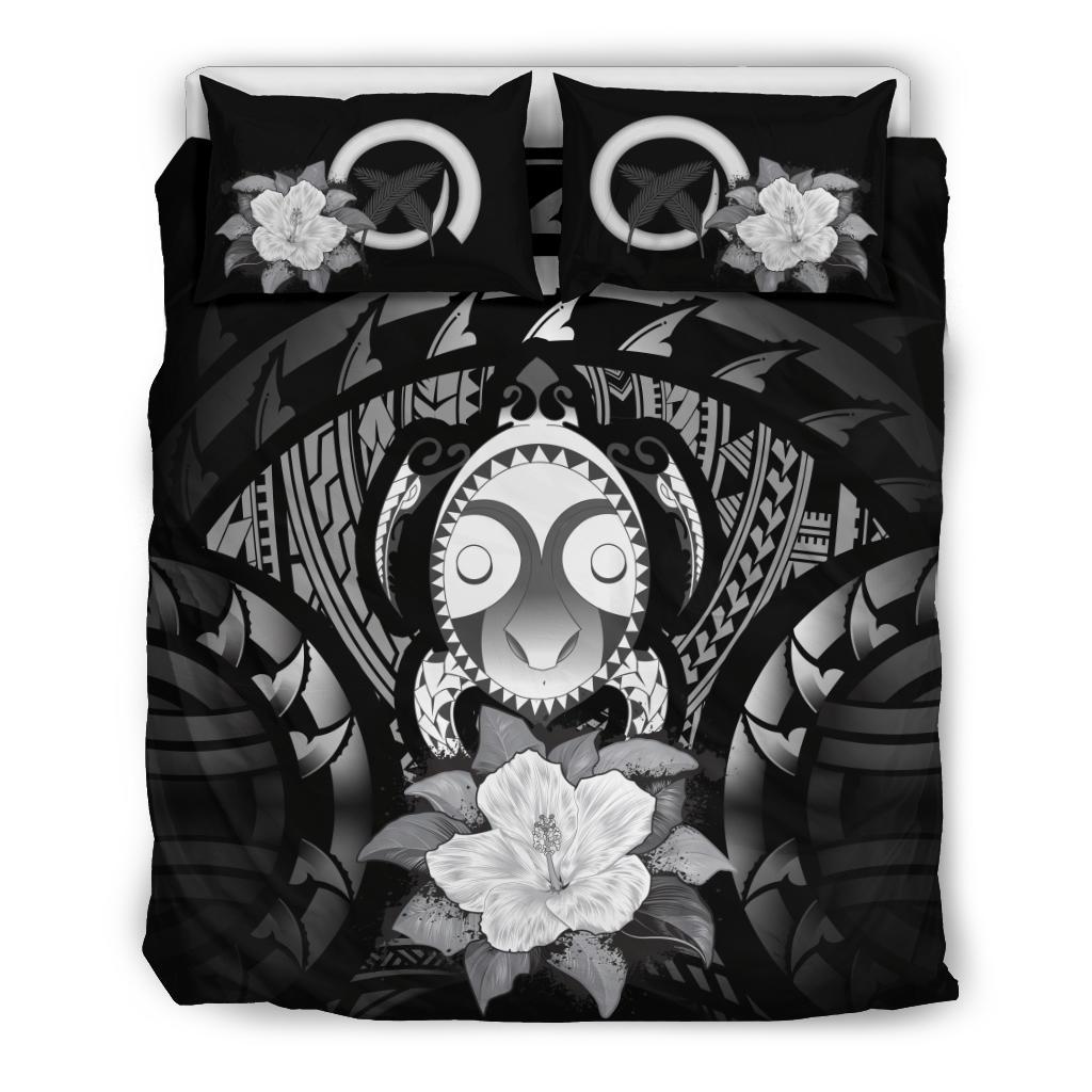 Vanuatu Gray Hibiscus Bedding Set - Vibe Hoodie Shop