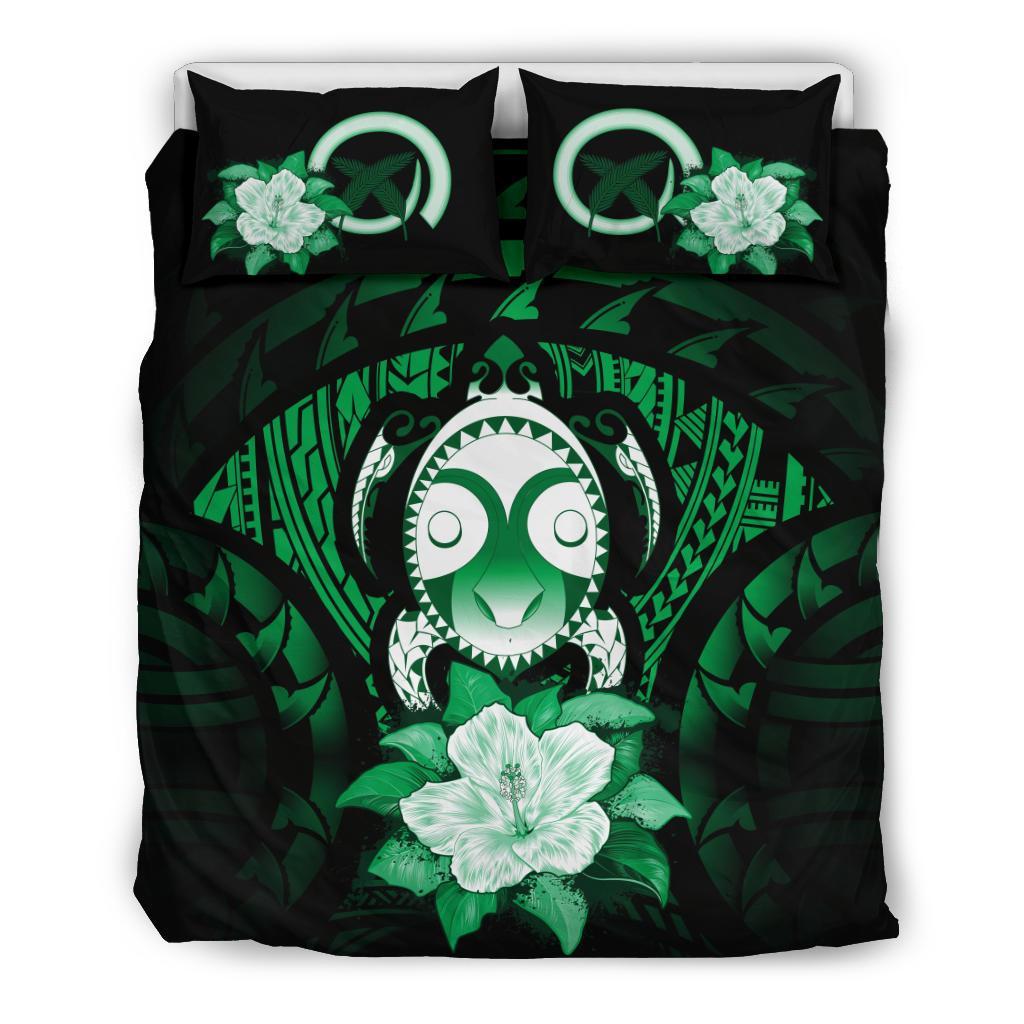 Vanuatu Green Hibiscus Bedding Set - Vibe Hoodie Shop