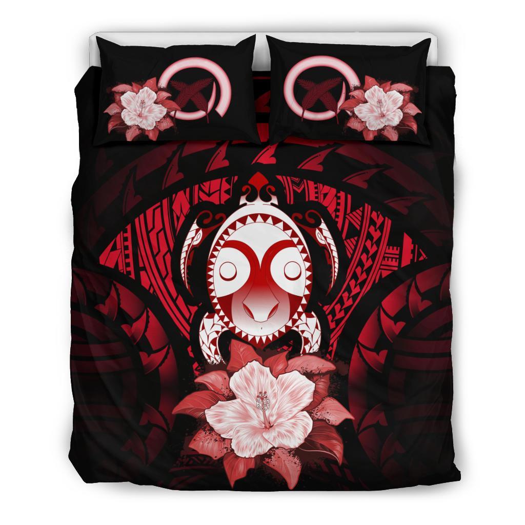 Vanuatu Red Hibiscus Bedding Set - Vibe Hoodie Shop