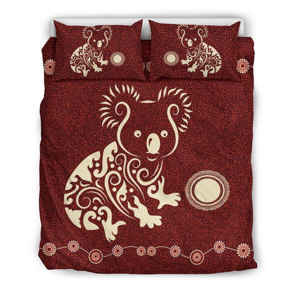 Aboriginal Bedding Sets, Koala Patterns Treasure Dot Painting Ver01 - Vibe Hoodie Shop