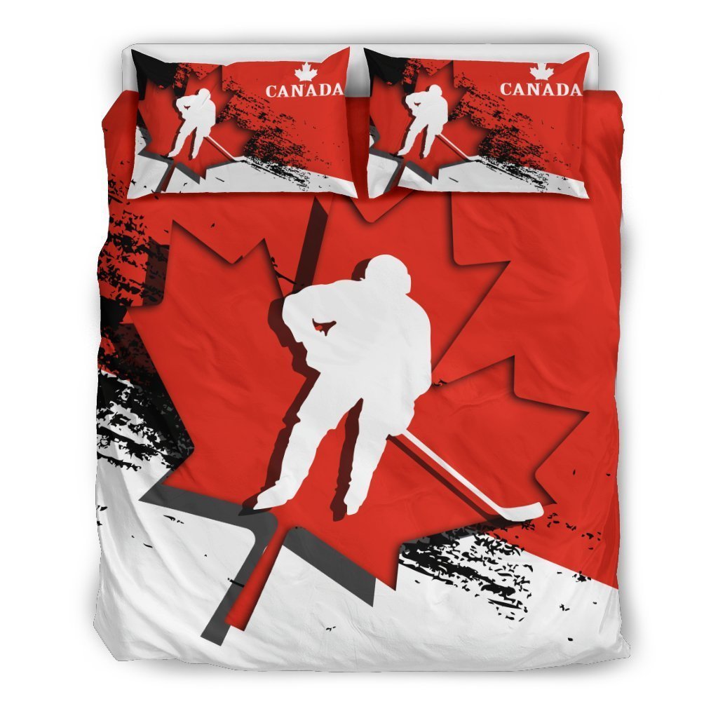 Canada Bedding Set - Maple Leaf Hockey - Vibe Hoodie Shop