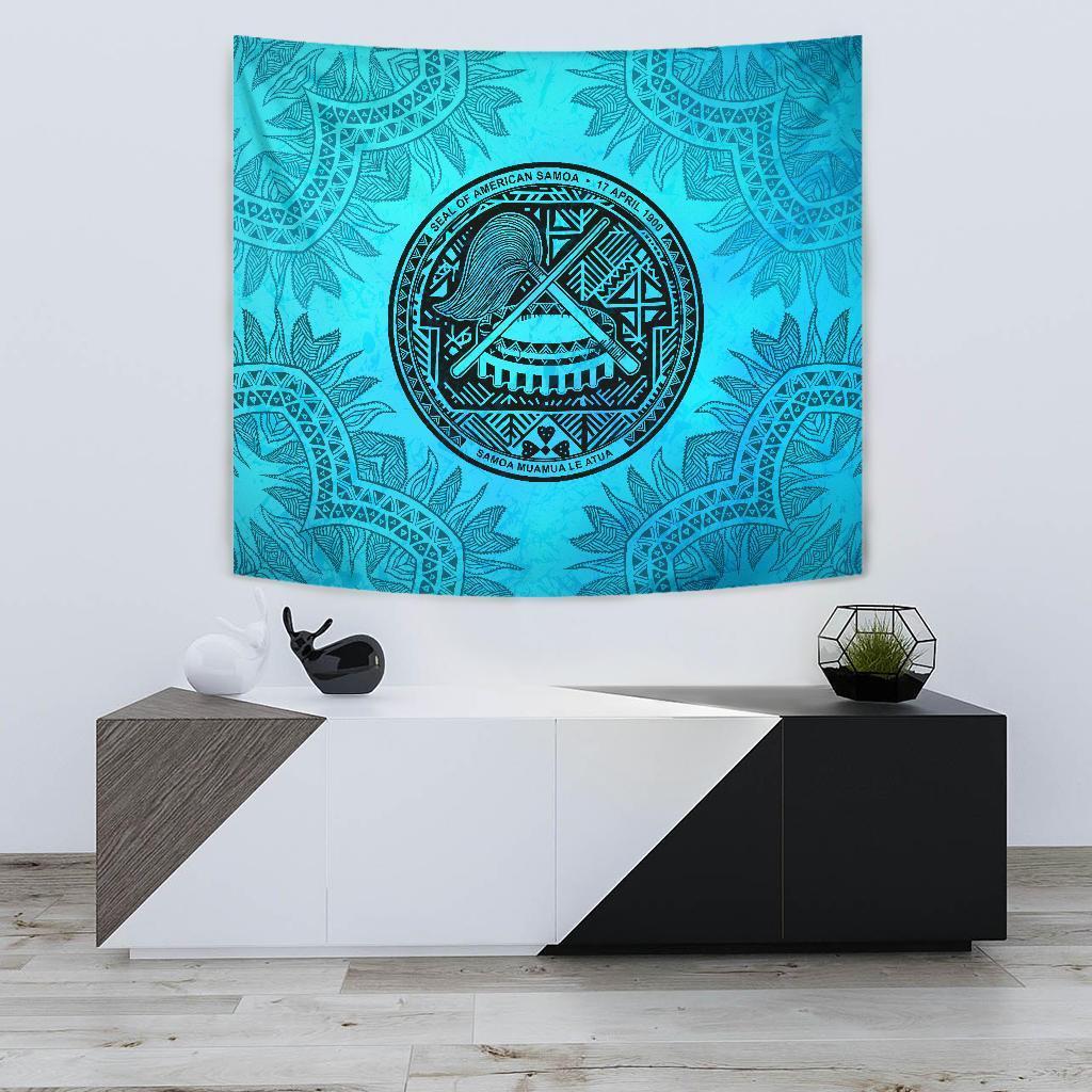 American Samoa Tapestry Turquoise - Vibe Hoodie Shop