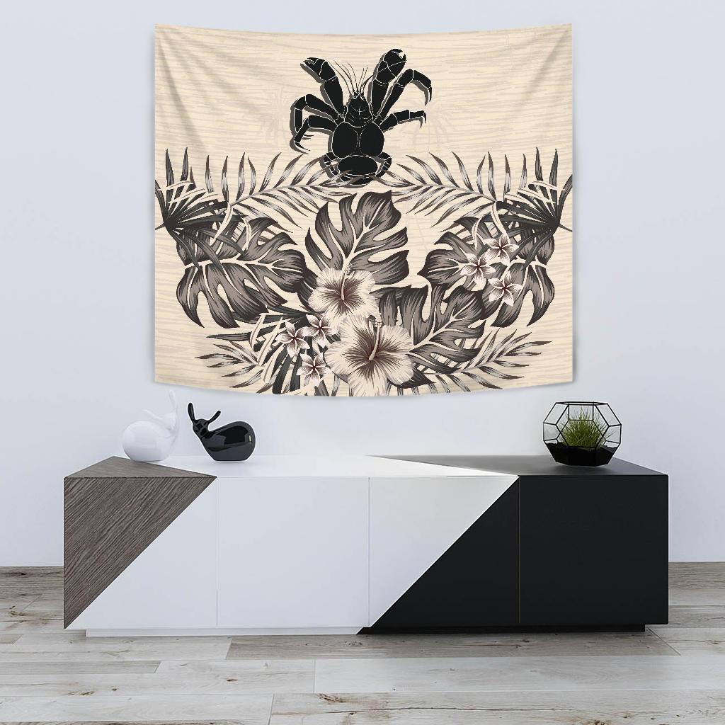 Niue Tapestry - The Beige Hibiscus - Vibe Hoodie Shop