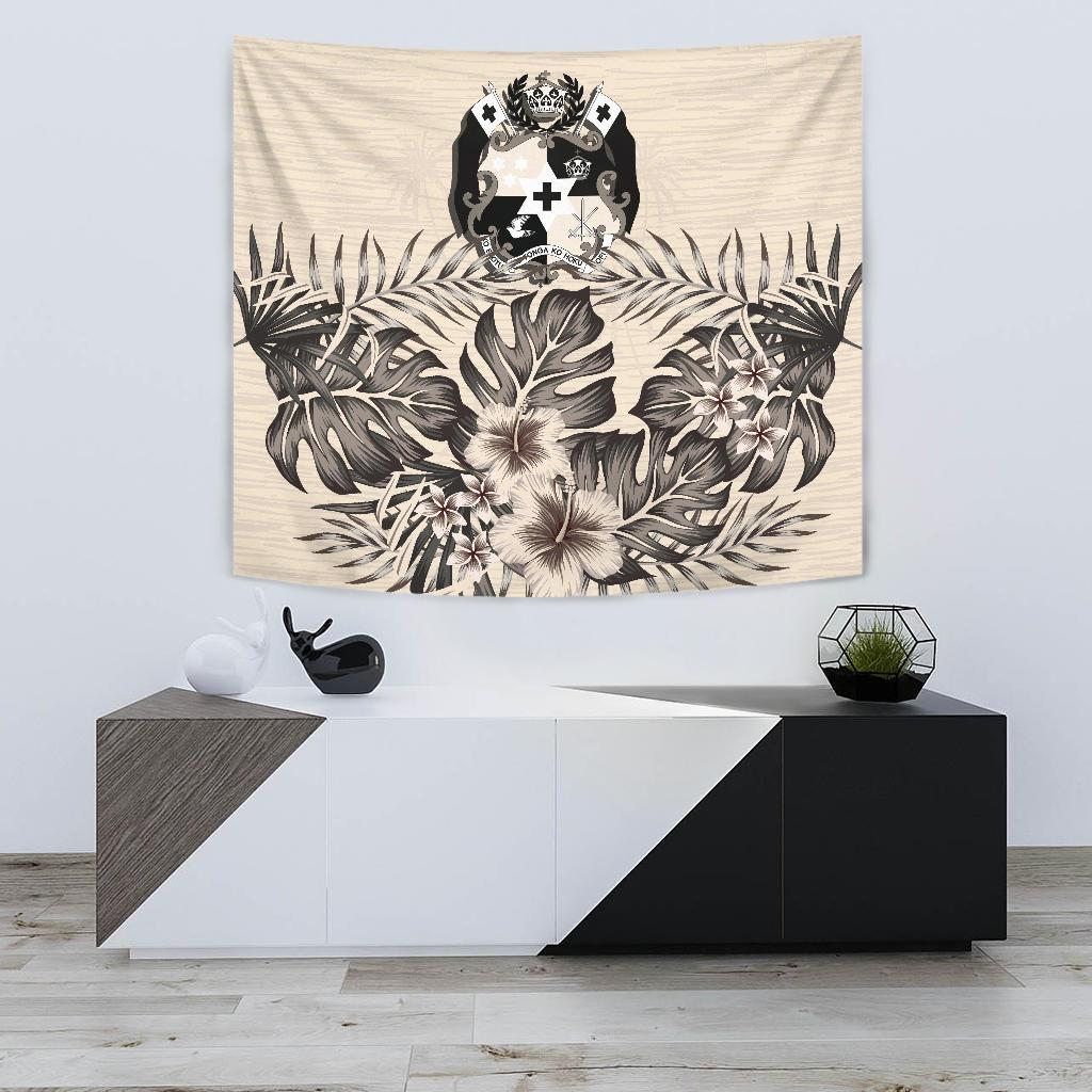 Tonga Tapestry - The Beige Hibiscus - Vibe Hoodie Shop